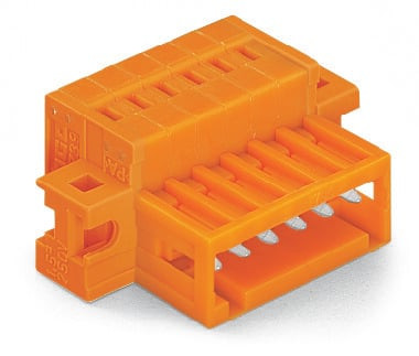 Connecteur mâle pour 1 conducteur 100% protégé contre l'inversion, orange