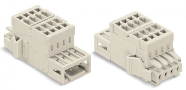 2-conductor combi strip 100% protégé contre l'inversion, gris clair - Wago - 734371/037000