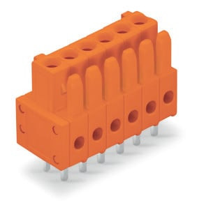 Connecteur femelle tht 0.9 x 0.9 mm solder pin droit, orange