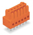 Connecteur femelle tht 0.9 x 0.9 mm solder pin droit, orange