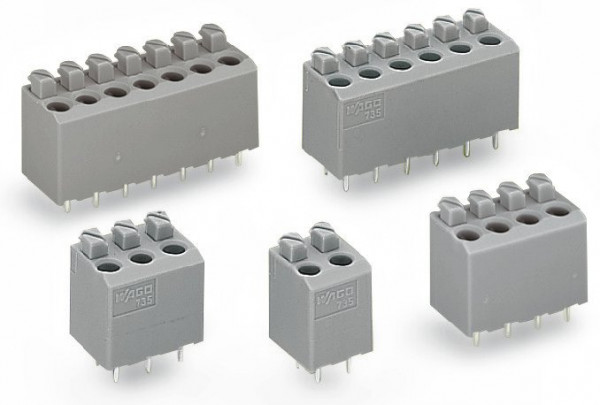 Bloc de bornes pour ci / 6 pôles / avec poussoir / pas 5 mm