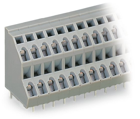 Borne pour ci  2 étages 2,5mm² pas 5mm 2 x 7-pôles, ja-ve./bleu/gris