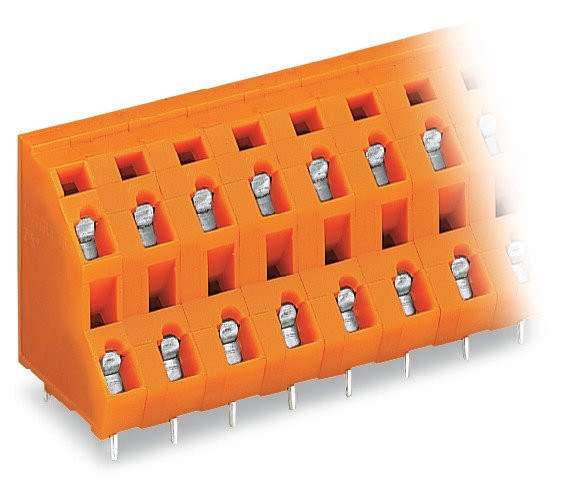 Barrette à bornes ci / 2 étages / 8 pôles / pas 7,62 mm / orange