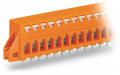 Barrette à bornes traversante p. ci 8 pôles, 2 broches à souder/pôle, pas 5,08 m