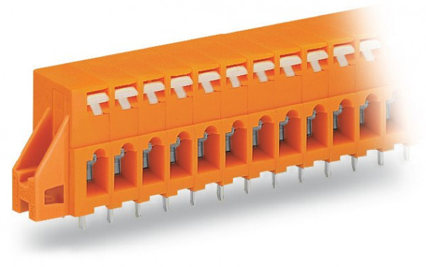 Barrette à bornes traversante p. ci 12 pôles, 2 broches à souder/pôle, pas 5,08  - Wago - 741242