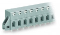 Barrette à bornes traversante p. ci 2 pôles, 2 broches à souder/pôle, pas 7,5 mm