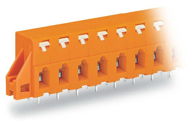Barrette à bornes traversante p. ci 9 pôles, 2 broches à souder/pôle, pas 7,62 m - Wago - 741429