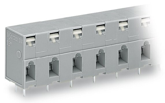 Barrette à bornes traversante p. ci, 3 pôles / 2 broches à souder / pôle - Wago - 741503