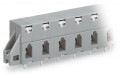 Barrette à bornes traversante p. ci 4 pôles, 2 broches à souder/pôle, pas 10 mm