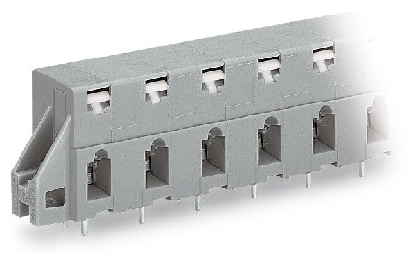 Barrette à bornes traversante p. ci 7 pôles, 2 broches à souder/pôle, pas 10 mm - Wago - 741527