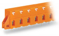 Barrette à bornes traversante p. ci 6 pôles, 2 broches à souder/pôle, pas 10,16 