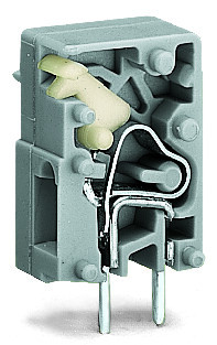 Borne modul. traversante pour ci, 2 broches à souder / pôle