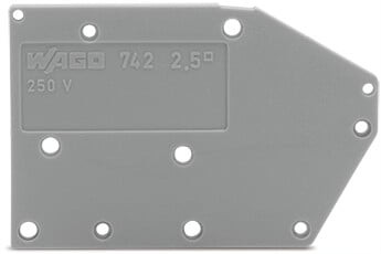 Plaque d'extrémité, encliquetable, epaisseur 1,5 mm/ gris