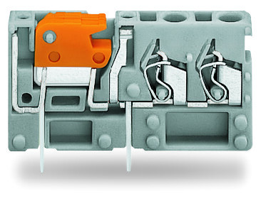 Borne modulaire de mesure sectionnable 2c, support du sectionneur orange, pas 5  - Wago - 742151