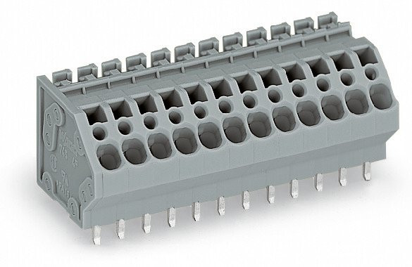 Barrette à bornes, 2 broches à souder, 12 pôles / pas 5 mm
