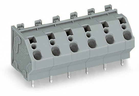 Barrette à bornes, 2 broches à souder, 6 pôles / pas 10 mm - Wago - 745206