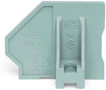 Plaque d'extrémité avec bride de fixation / gris - Wago - 745545