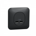Ovalis - double chargeur usb 2.1 a - anthracite