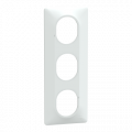Plaque de Finition Blanche 3 Postes Ovalis Schneider Electric - Entraxe 71 mm - Montage Vertical