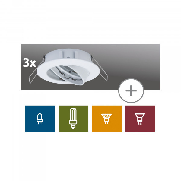 Luminaire encastré Paulmann Premium fixe max 3x50W acier br