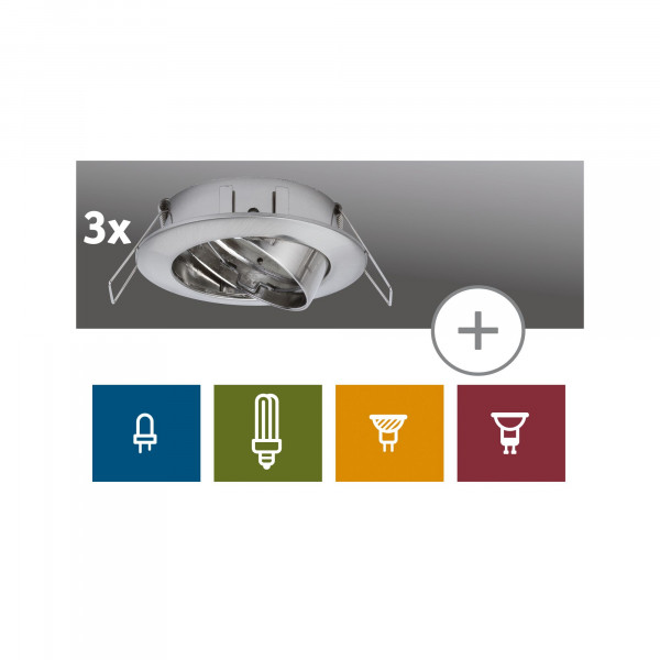 Luminaire encastré Paulmann Premium orientable max.3x50W blanc