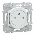 Prise de Courant Blanche 2 P + T 16 A Ovalis Schneider Electric - avec Puits Français Affleurant - Bornes de Raccordement Automatique