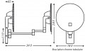 Miroir eclips rond lumineux bras tubulaire