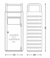 Cendrier 2,3l et conteneur 20l