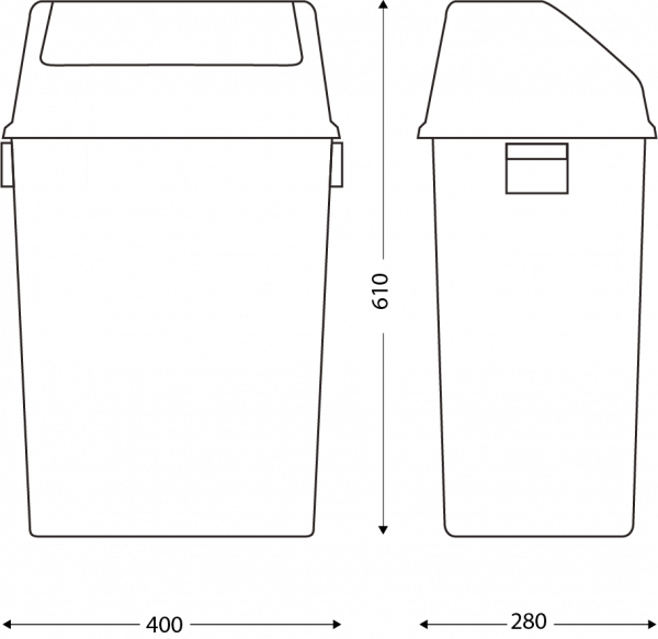 Poubelle murale 40l couvercle blanc