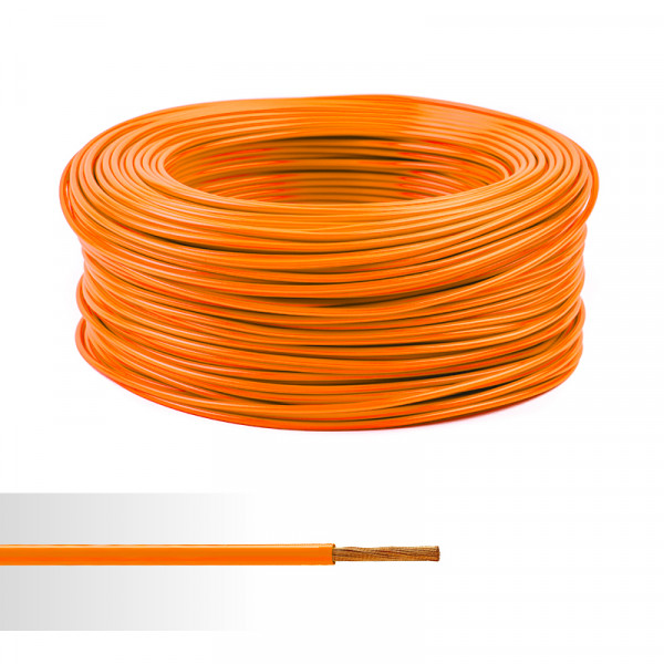 Fil électrique souple HO7V-K 2,5mm2 Orange C100m (Prix au m)