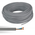 Câble électrique souple HO5VV-F 2X0,75mm² gris couronne de 50m 