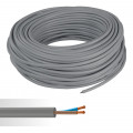 Câble électrique souple HO5VV-F 2X2,5 mm² gris couronne de 50m 