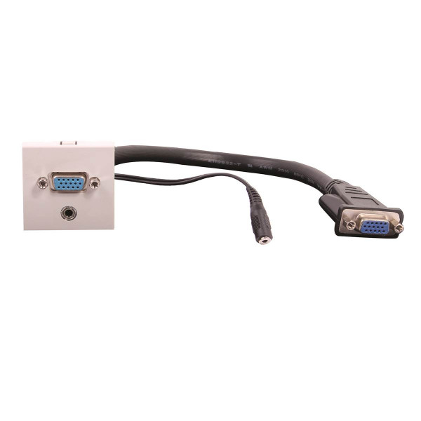 Plastron vga+jack f+rall 20cm