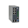 Switch industriel poe manag. l3 4 ports giga 120w+2xrj+2 sfp rail din