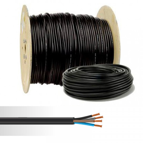 Cable rigide U-1000 R2V 4x25mm2 noir (Prix au m)