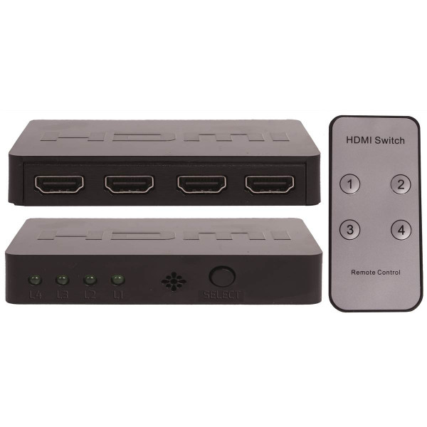 Switch HDMI 4 Ports Full HD avec Télécommande Uniformatic