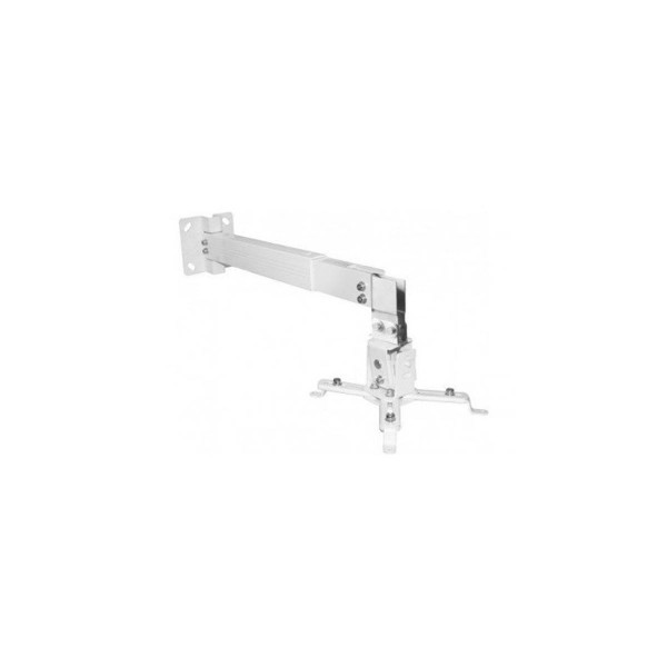 Support combo plafond et mur pour videoprojecteur bras reglable 43 a 65 cm blanc