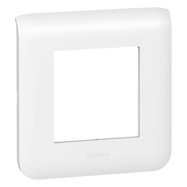 Plaque pour prise et interrupteur Legrand Mosaic - 2 modules - blanc