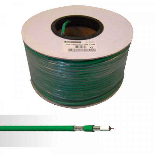 Câble coaxial KX6 vidéo vert couronne de 100m 