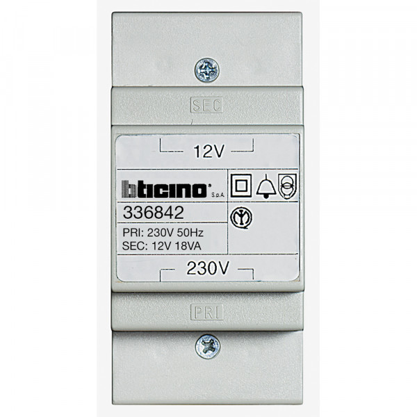 Alimentation Alternative 230V - 12Vca / Transfo Pour Eclairage Porte-Etiquette - 3 Modules - Rail DIN