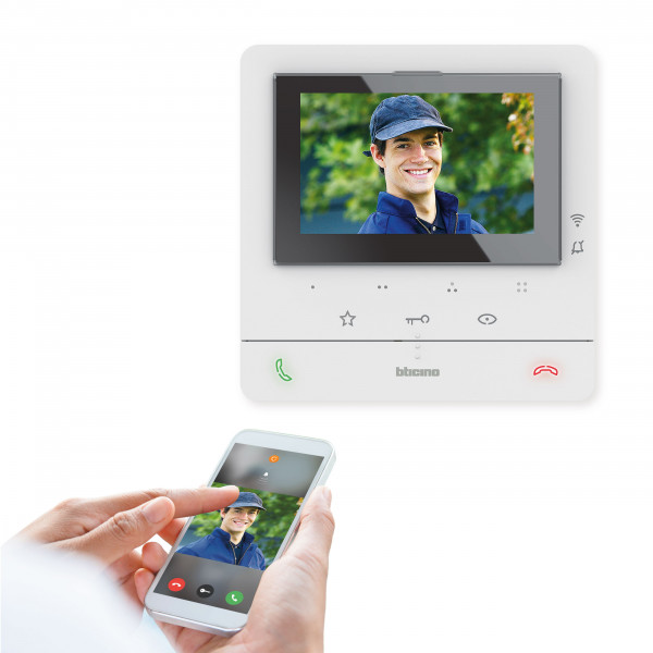 Poste Intérieur Classe 100X 5" Connecté avec Boucle Inductive - Blanc, Compatible Netatmo