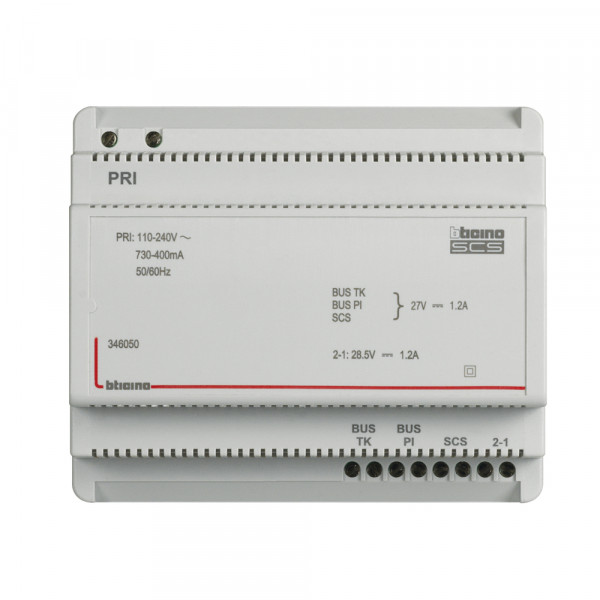 Alimentation et adaptateur vidéo Bticino MyHome Bus pour portier 110 à 240V, sortie BUS 27V