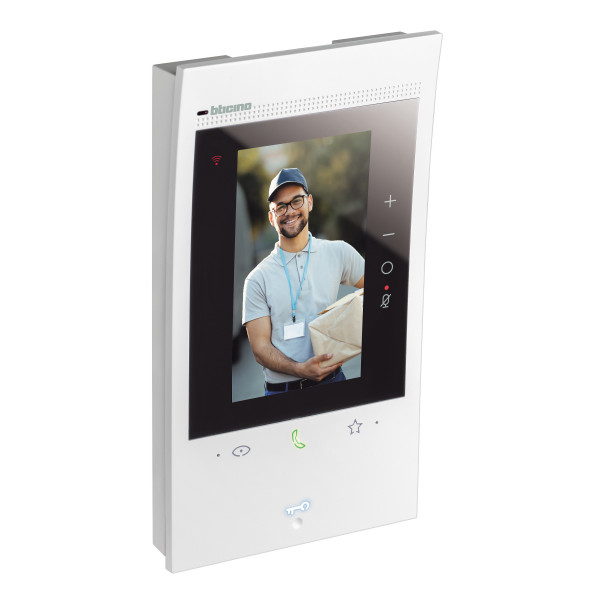 Visiophone connecté Wifi noir Bticino Classe 300EOS avec assistant vocal alexa intégré