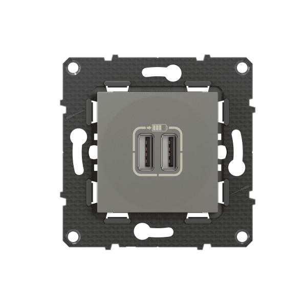 Bticino altège  prise double chargeur usb - 2400 ma - nuage - compo