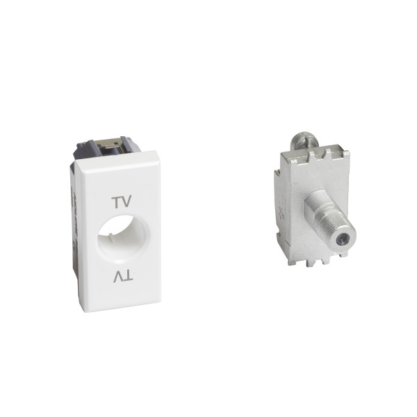 Prise tv simple type "f" Schneider Odace à visser Bticino Axolute - 1 module