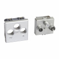 Prise tv-r sat Bticino Axolute - 2 modules - livrée avec 3 enjoliveurs white, alu et Anthracite