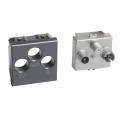Prise tv-r sat Bticino Axolute - 2 modules - livrée avec 3 enjoliveurs white, alu et Anthracite