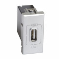 Prise USB aluminum Bticino Axolute 5V 230V 1 module
