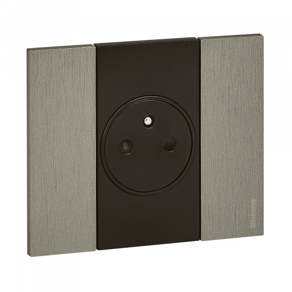 Prise de courant surface Living Now Bticino Cofrel - 2 modules - encastré - noir