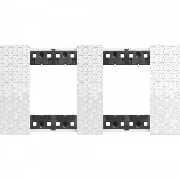 Plaque de finition Living Now Collection Les Blancs matière polymère 2x2 modules - finition Pixel